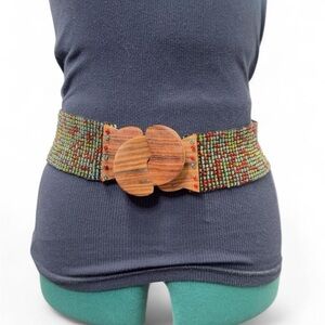 Unique Vintage Multicolor Beaded Belt